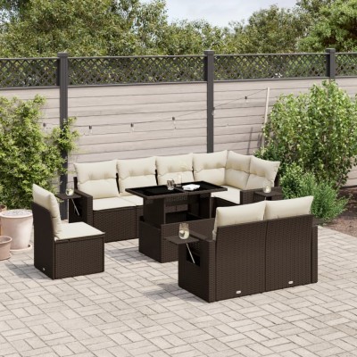 Garden set with cushions, 9...