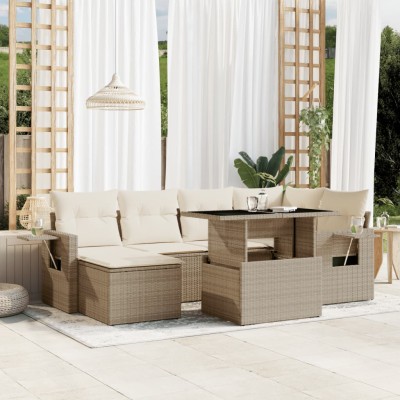 Sofa set with cushions, 7...