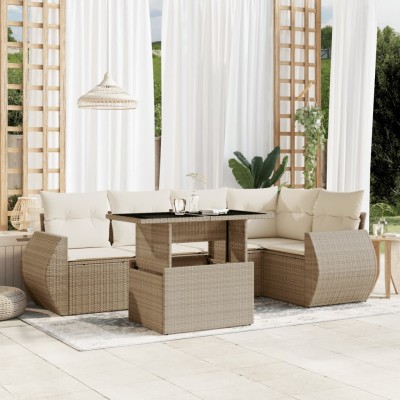 Sofa set with cushions, 6...