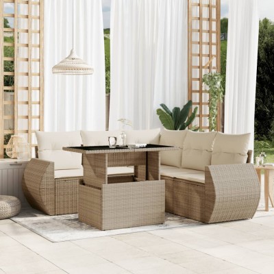 Sofa set with cushions, 6...