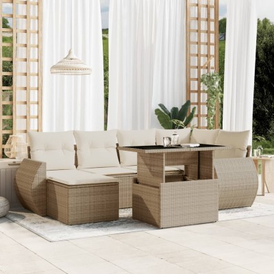 Sofa set with cushions, 7...