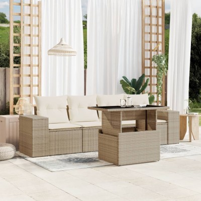 Sofa set with cushions, 5...