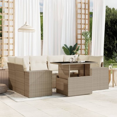 Sofa set with cushions, 7...