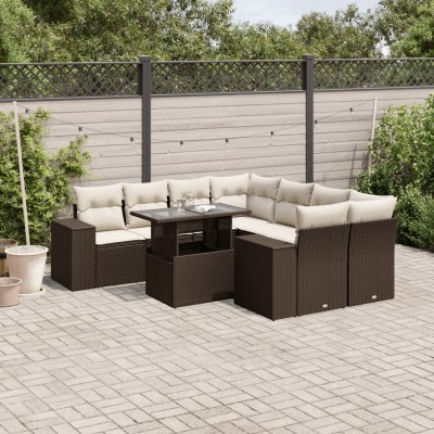 Garden set with cushions, 9...