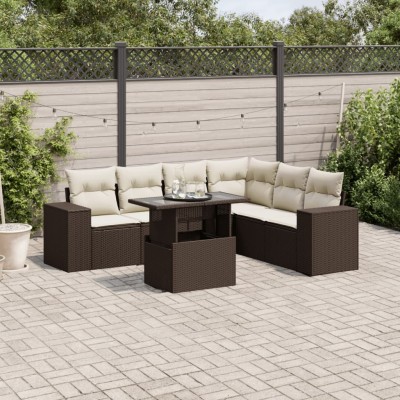 Sofa set with cushions, 7...