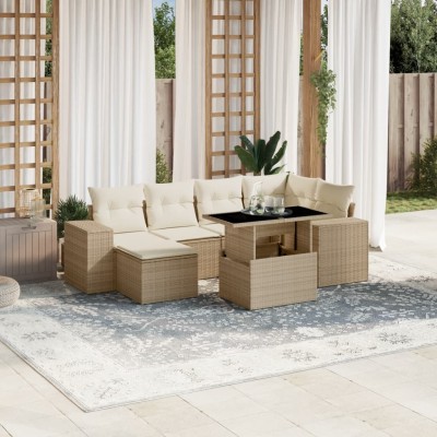 Sofa set with cushions, 7...