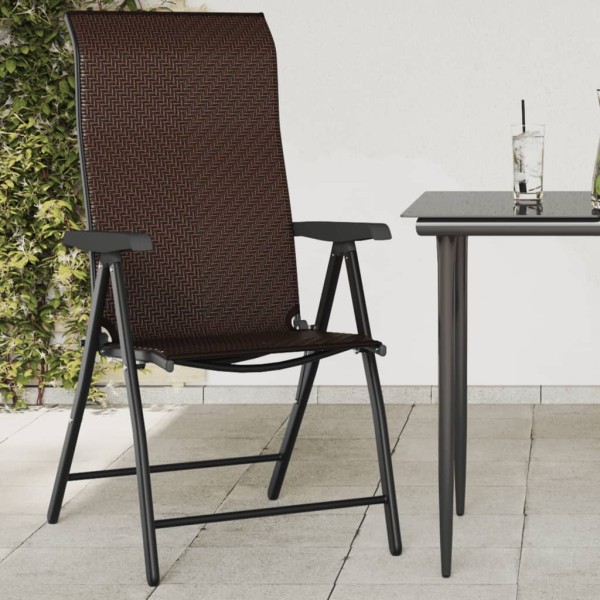 Folding garden chairs, 8 pcs., brown color, polyrattan