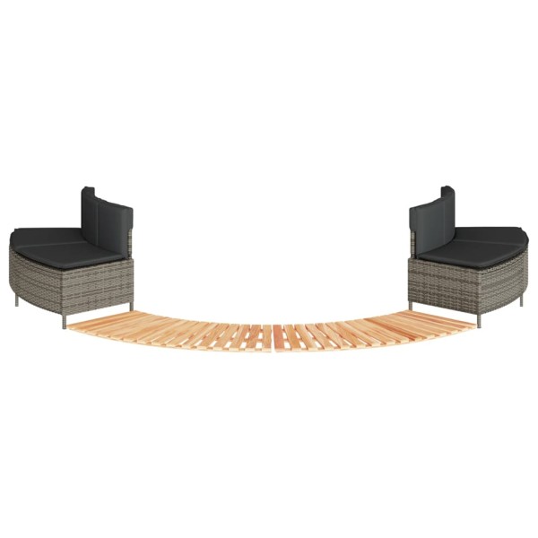 Bathtub frame, gray color, polyrattan and solid acacia