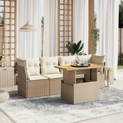 Sofa set with cushions, 5...