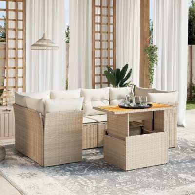 Sofa set with cushions, 7...