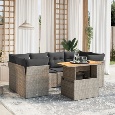 Sofa set with cushions, 7...