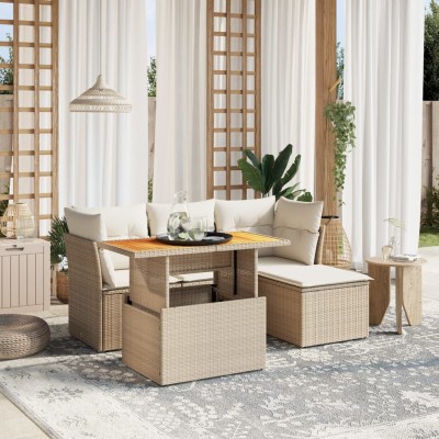 Sofa set with cushions, 6...