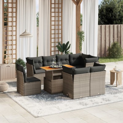 Sofa set with cushions, 9...