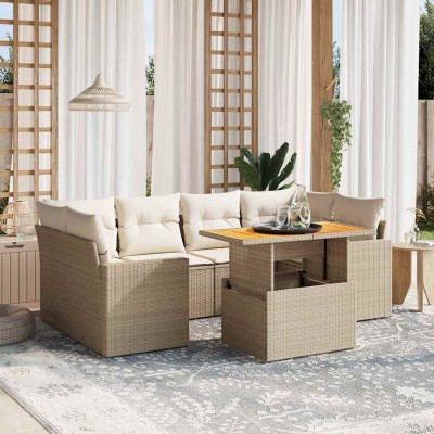 Sofa set with cushions, 7...