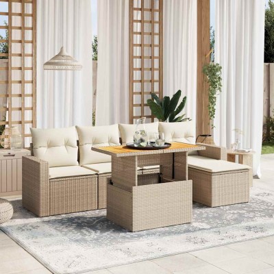 Sofa set with cushions, 6...