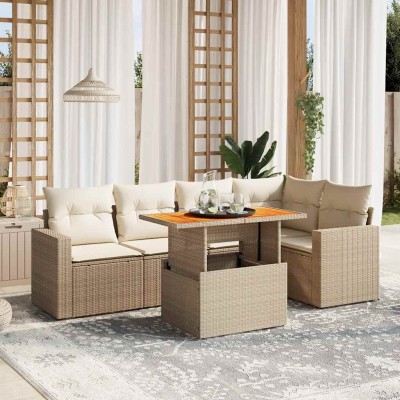 Sofa set with cushions, 6...