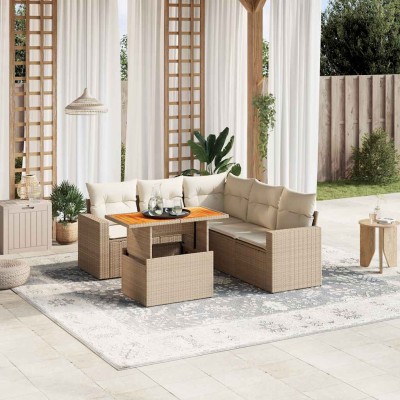 Sofa set with cushions, 6...