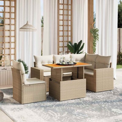 Sofa set with cushions, 6...