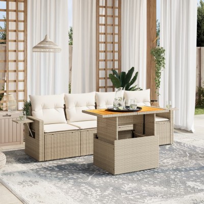 Sofa set with cushions, 5...