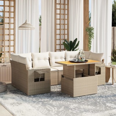 Sofa set with cushions, 7...