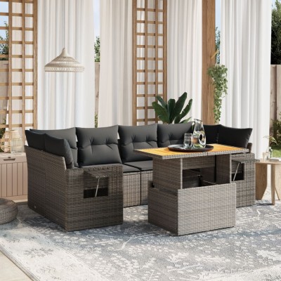 Sofa set with cushions, 7...