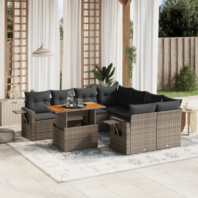 Sofa set with cushions, 9...