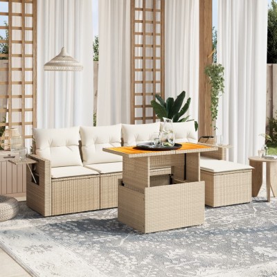 Sofa set with cushions, 6...