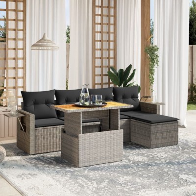 Sofa set with cushions, 6...