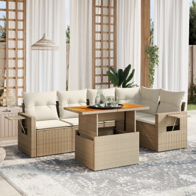 Sofa set with cushions, 6...