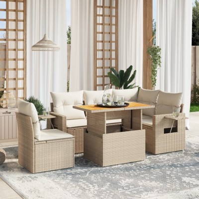 Sofa set with cushions, 6...