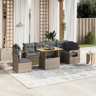Sofa set with cushions, 7...
