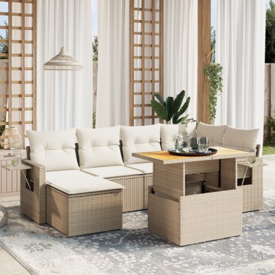 Sofa set with cushions, 7...