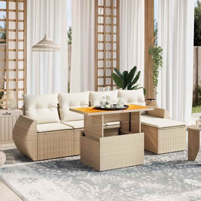 Sofa set with cushions, 6...