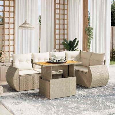 Sofa set with cushions, 6...