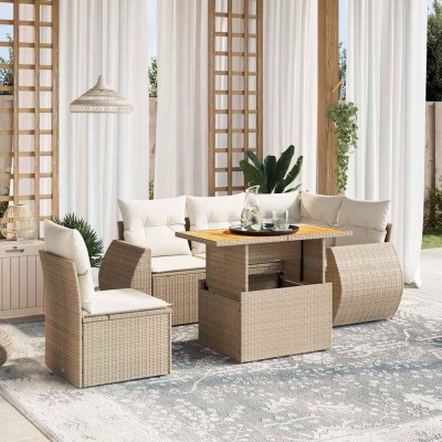 Sofa set with cushions, 6...