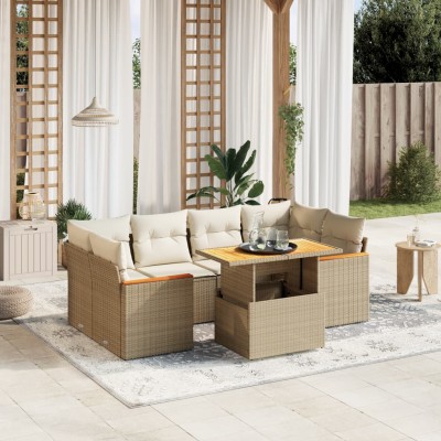 Sofa set with cushions, 7...