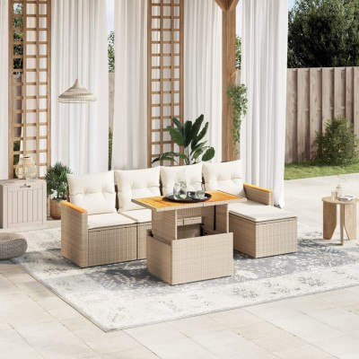 Sofa set with cushions, 6...