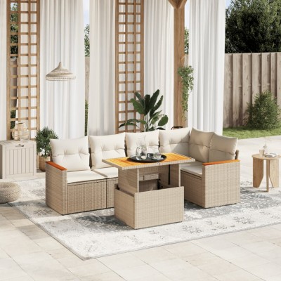 Sofa set with cushions, 6...