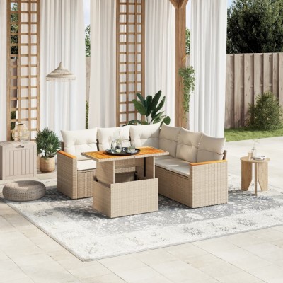Sofa set with cushions, 6...