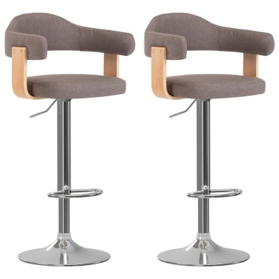 Bar stools, 2 pcs., taupe...