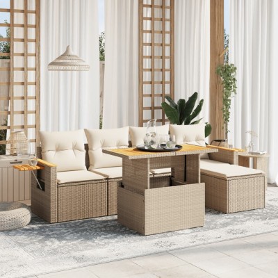 Sofa set with cushions, 6...