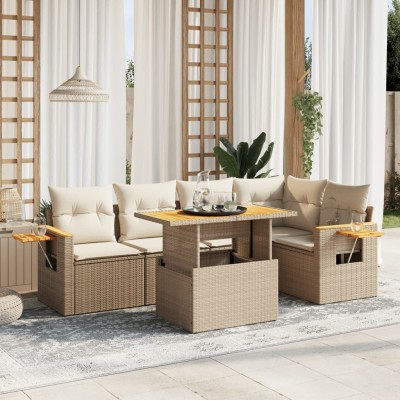 Sofa set with cushions, 6...