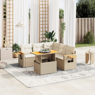 Sofa set with cushions, 6...