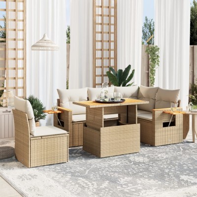 Sofa set with cushions, 6...