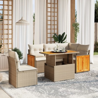 Sofa set with cushions, 6...