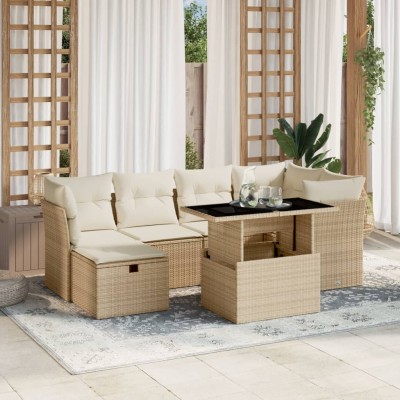 Sofa set with cushions, 7...