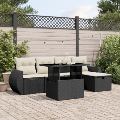 Sofa set with cushions, 6...