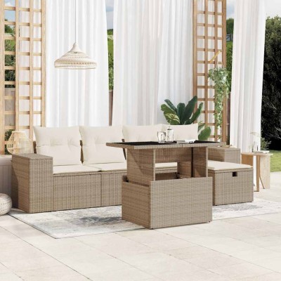 Sofa set with cushions, 6...