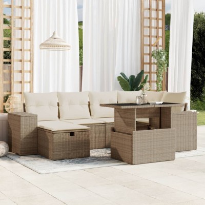 Sofa set with cushions, 7...