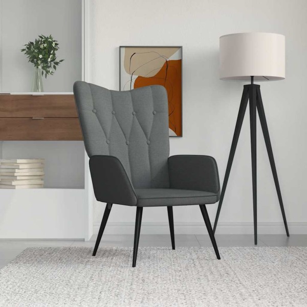 Lounge chair, dark gray, fabric